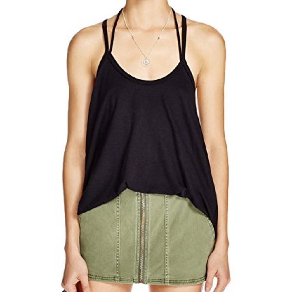 Free People Black Strappy Tank Top